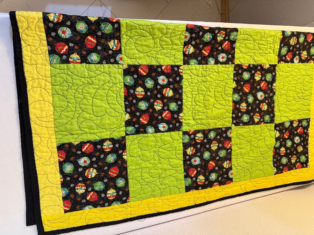 Handmade Hot Air Balloon Patchwork Quilt Well Wishes Stitches 46x40